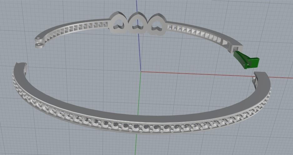 Bracelet with hearts N012581 3D print model_6