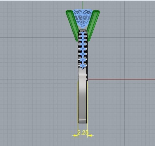 Soliter ring with one stone N012567 3D print model_7