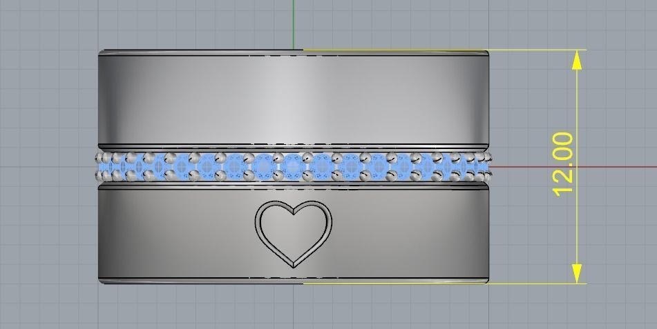 Ring with a heart N012566 3D print model_7