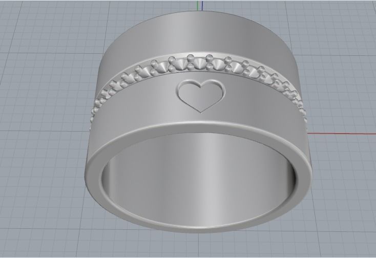 Ring with a heart N012566 3D print model_5