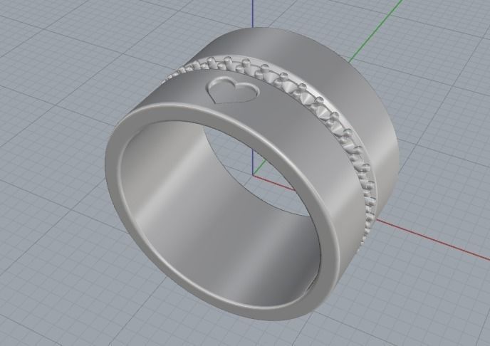 Ring with a heart N012566 3D print model_2