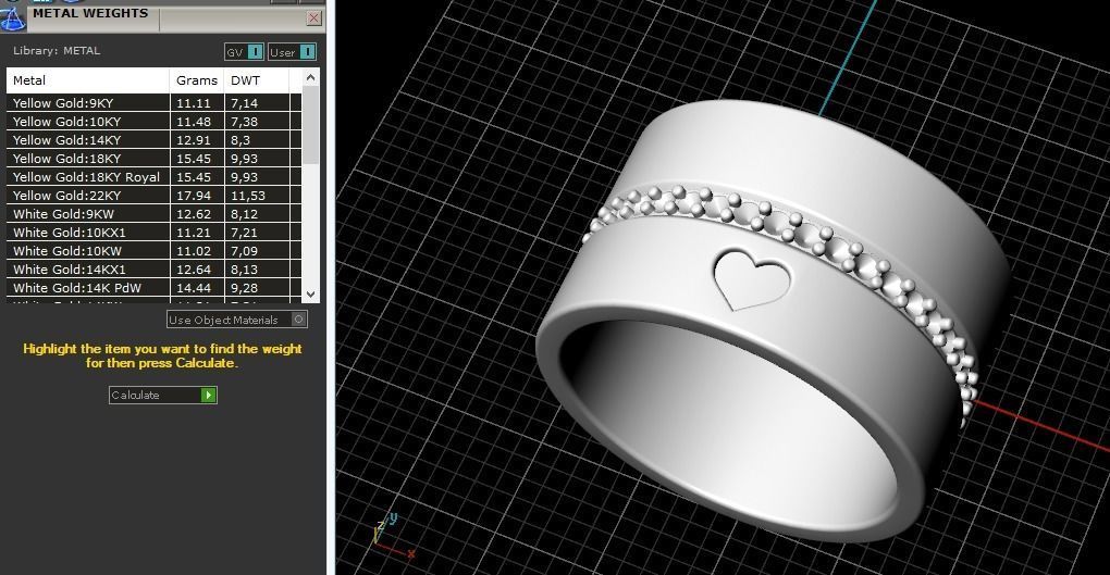 Ring with a heart N012566 3D print model_8