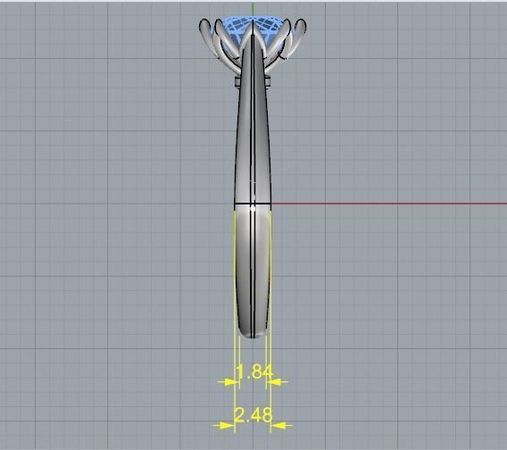 Soliter ring with one stone N012553 3D print model_8