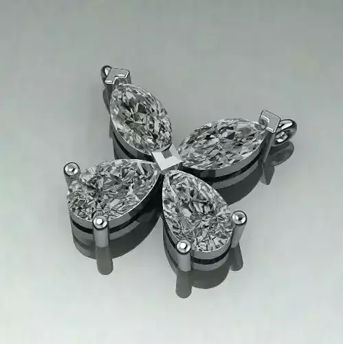 Butterfly pendant with stones N012549