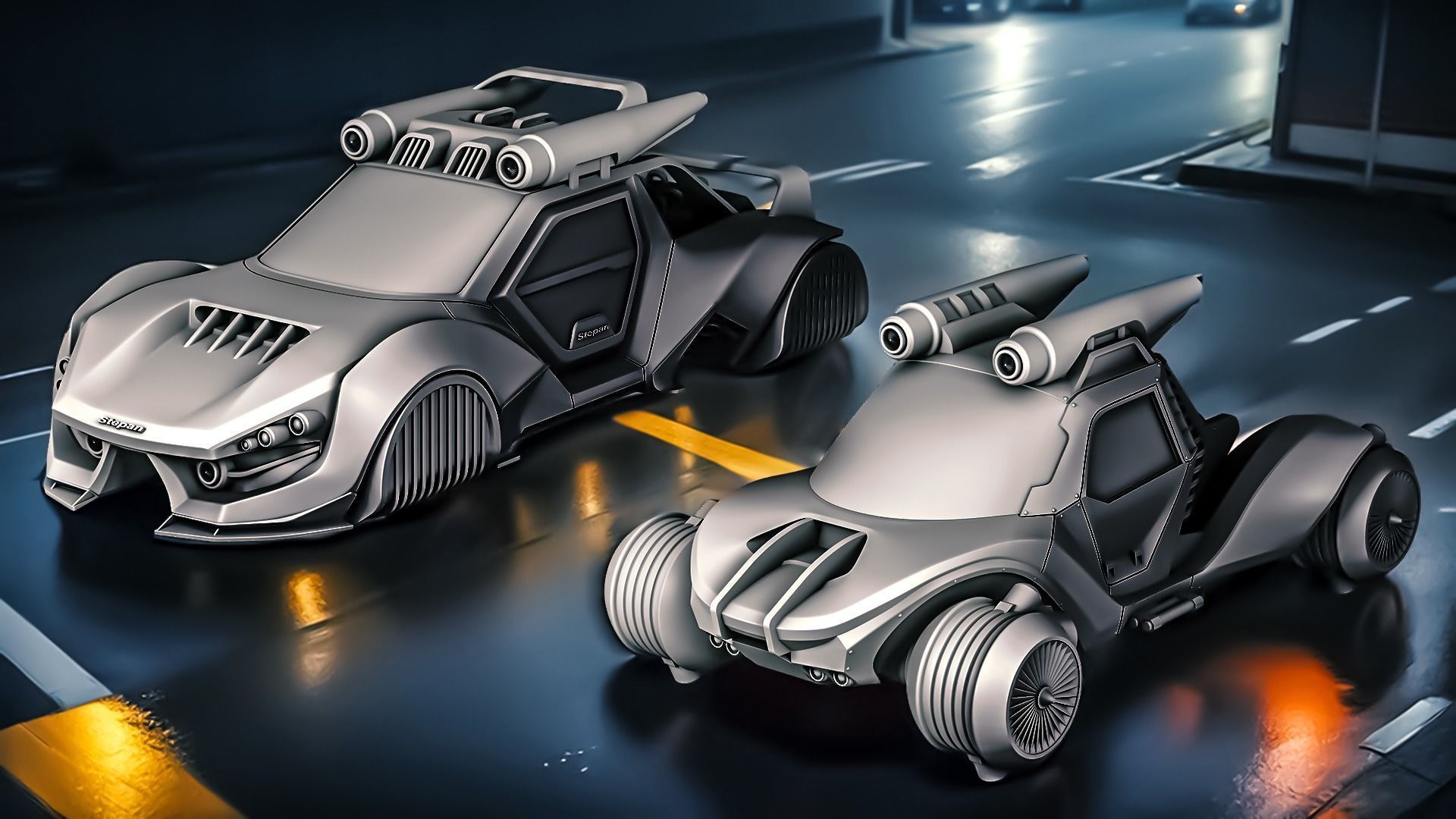 Futuristic cars 3D Model Collection_9