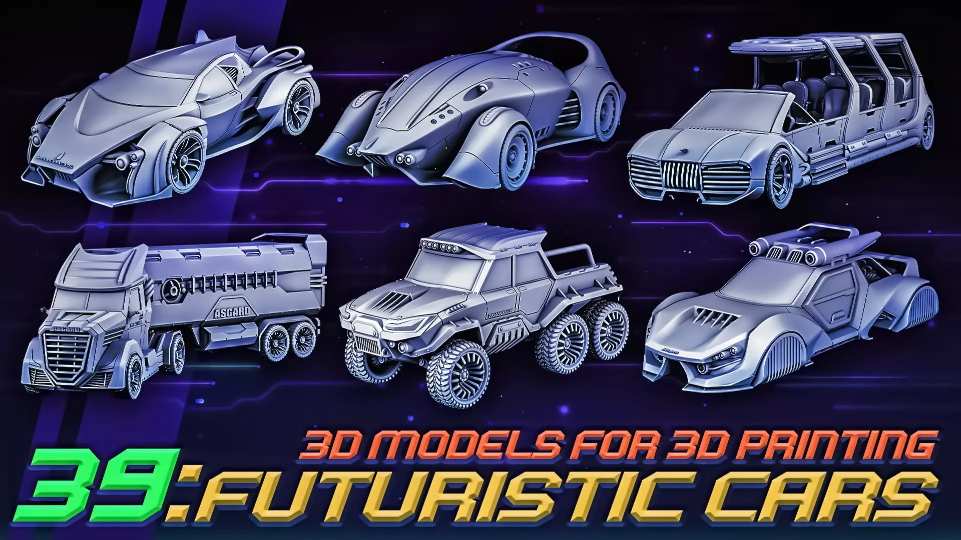 Futuristic cars 3D Model Collection_0