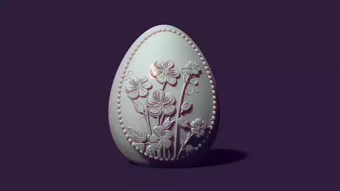 Easter egg mold with lily flower 3D print model