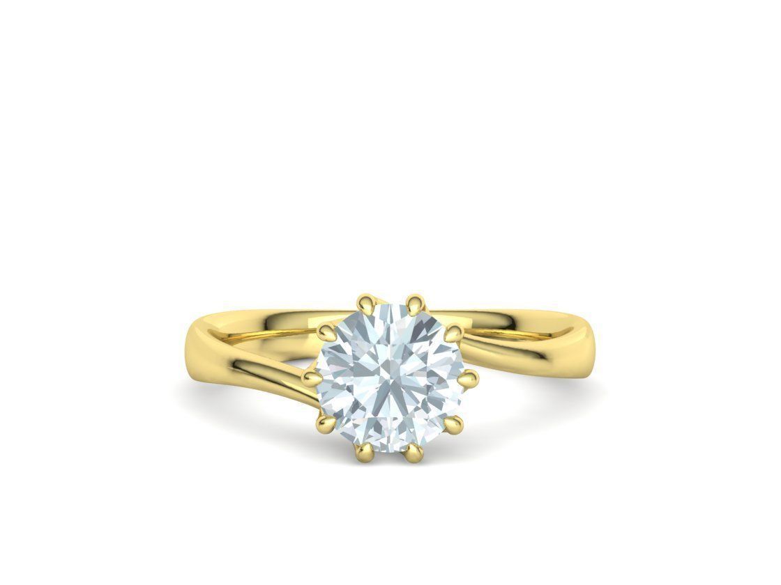 122 Paradise Engagement Solitaire Ring Big Stone 3DModel  3D print model_42
