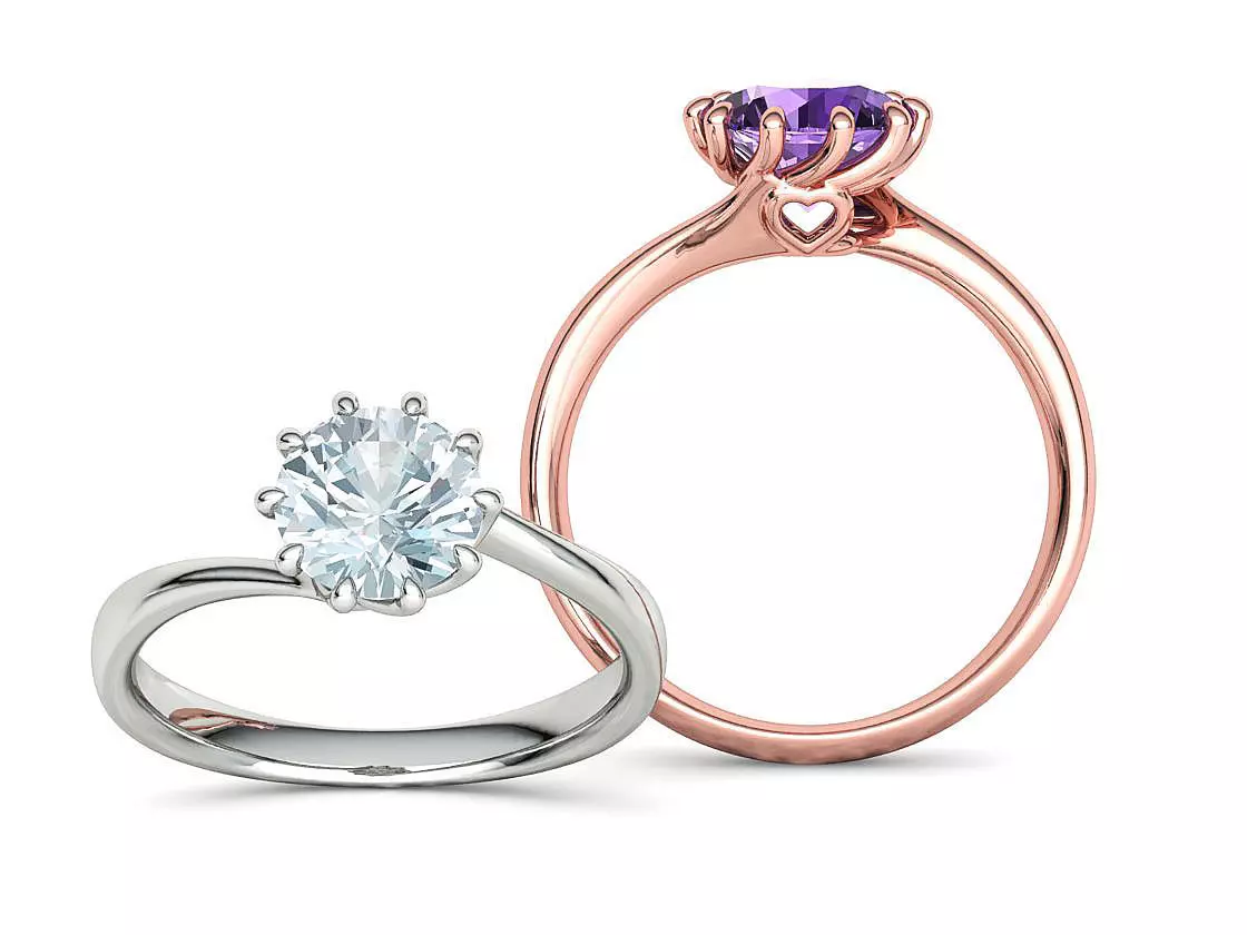 122 Paradise Engagement Solitaire Ring Big Stone 3DModel  3D print model_0