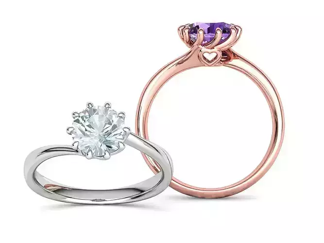 122 Paradise Engagement Solitaire Ring Big Stone 3DModel  3D print model