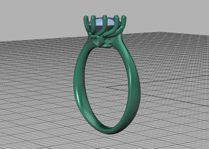 122 Paradise Engagement Solitaire Ring Big Stone 3DModel  3D print model_49