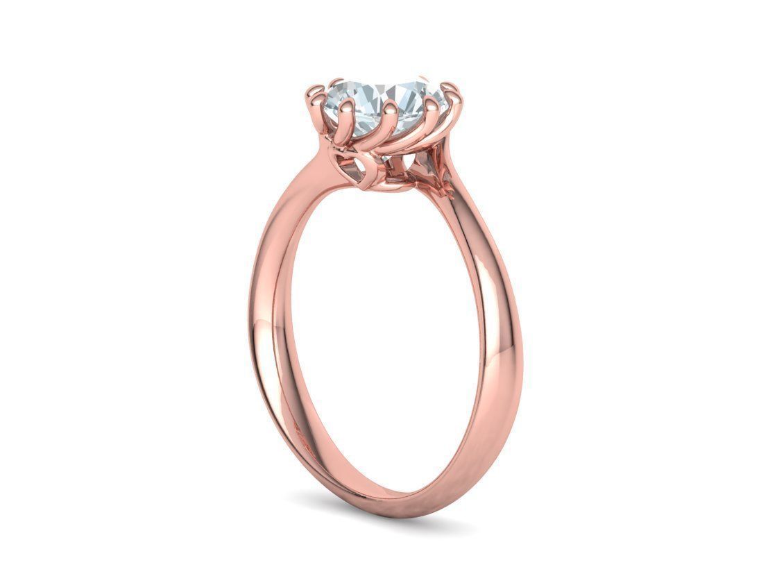 122 Paradise Engagement Solitaire Ring Big Stone 3DModel  3D print model_32