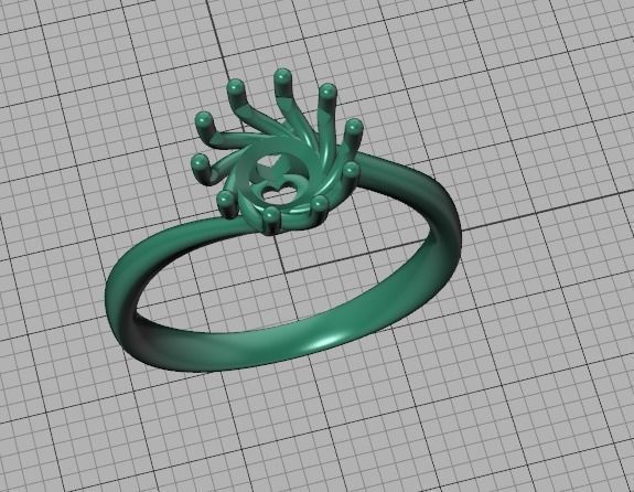 122 Paradise Engagement Solitaire Ring Big Stone 3DModel  3D print model_48