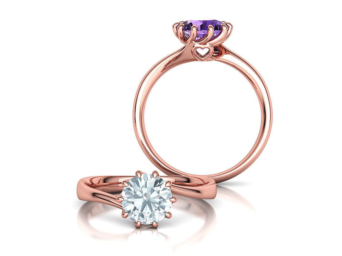 122 Paradise Engagement Solitaire Ring Big Stone 3DModel  3D print model_6