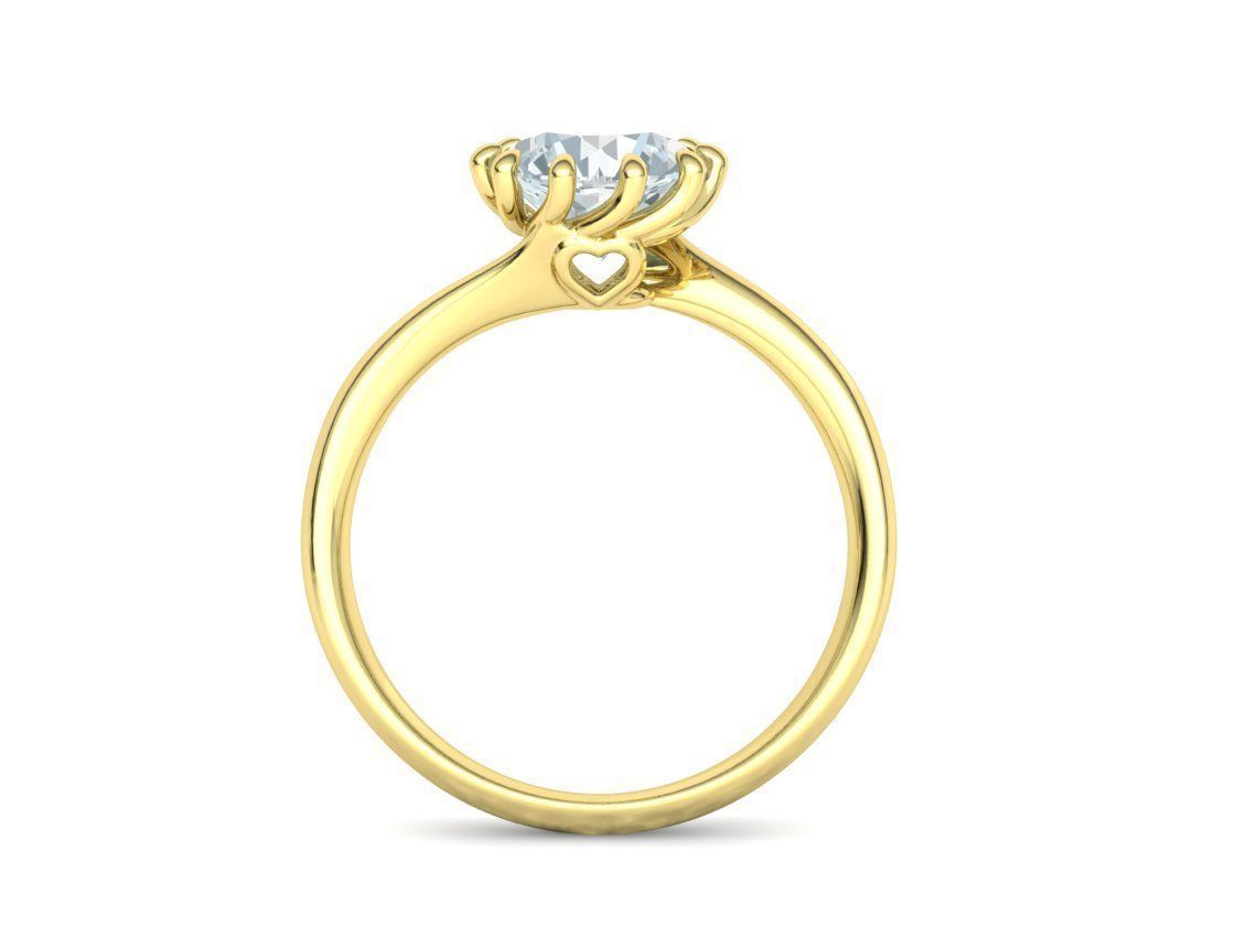 122 Paradise Engagement Solitaire Ring Big Stone 3DModel  3D print model_28