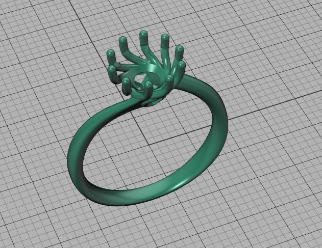 122 Paradise Engagement Solitaire Ring Big Stone 3DModel  3D print model_12