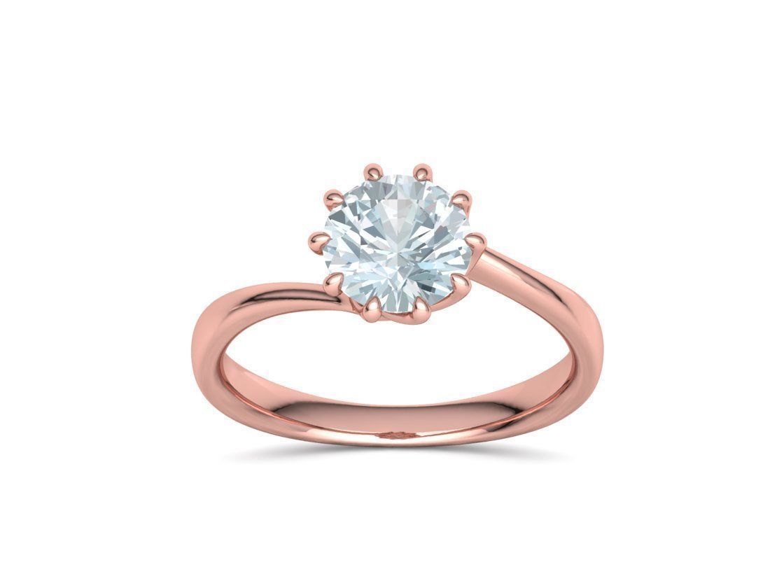 122 Paradise Engagement Solitaire Ring Big Stone 3DModel  3D print model_20