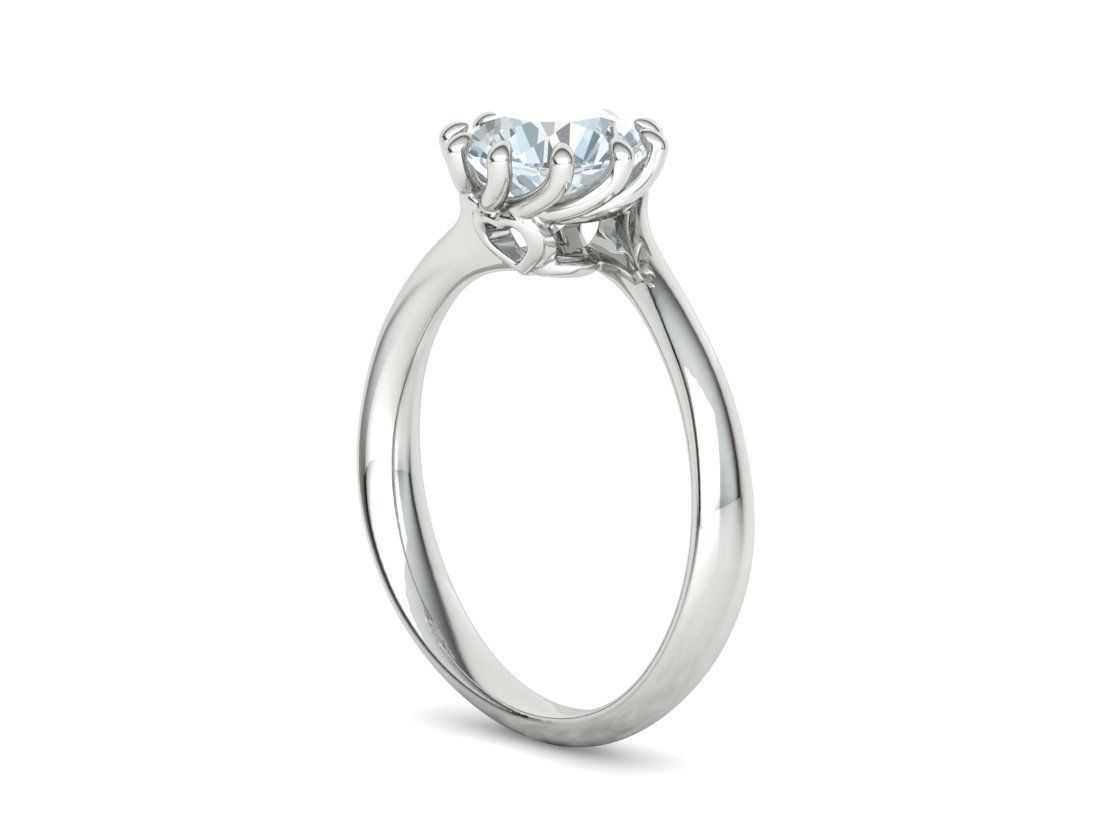 122 Paradise Engagement Solitaire Ring Big Stone 3DModel  3D print model_34