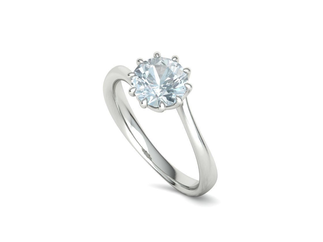 122 Paradise Engagement Solitaire Ring Big Stone 3DModel  3D print model_37