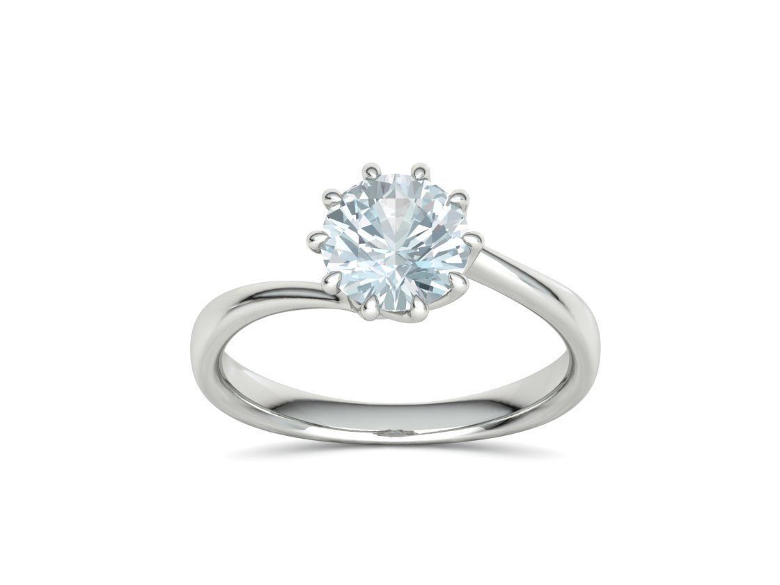 122 Paradise Engagement Solitaire Ring Big Stone 3DModel  3D print model_22