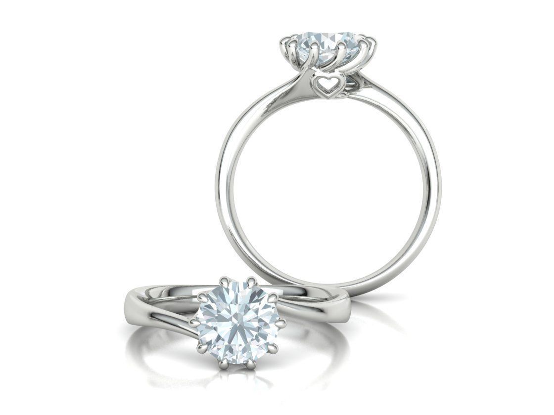 122 Paradise Engagement Solitaire Ring Big Stone 3DModel  3D print model_9