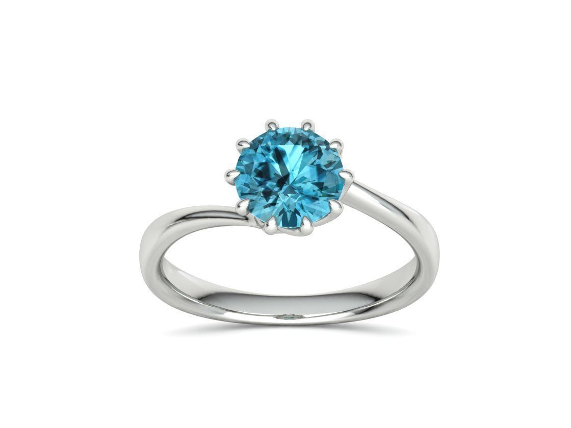 122 Paradise Engagement Solitaire Ring Big Stone 3DModel  3D print model_25