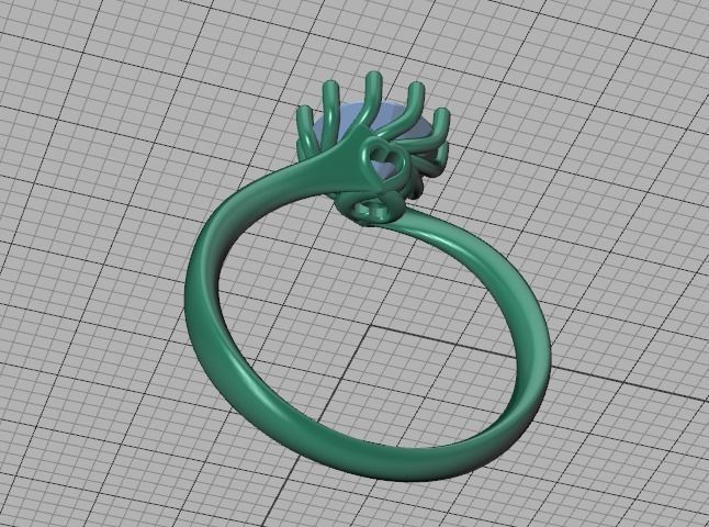 122 Paradise Engagement Solitaire Ring Big Stone 3DModel  3D print model_46