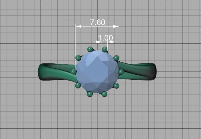 122 Paradise Engagement Solitaire Ring Big Stone 3DModel  3D print model_11