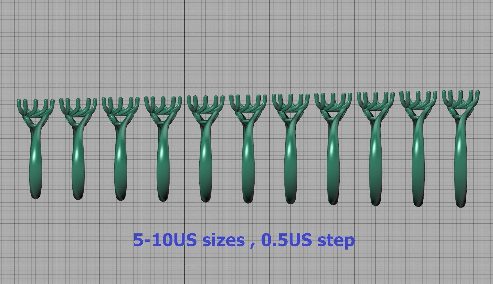 122 Paradise Engagement Solitaire Ring Big Stone 3DModel  3D print model_13