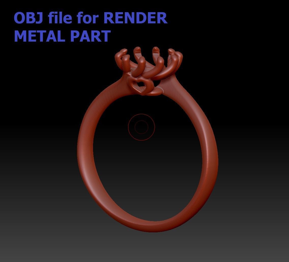 122 Paradise Engagement Solitaire Ring Big Stone 3DModel  3D print model_16