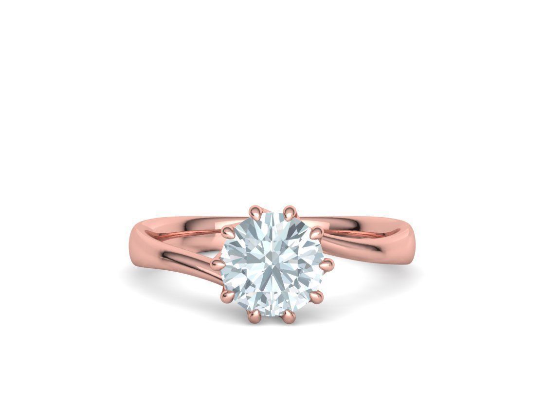 122 Paradise Engagement Solitaire Ring Big Stone 3DModel  3D print model_41