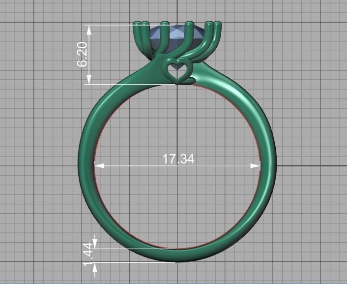 122 Paradise Engagement Solitaire Ring Big Stone 3DModel  3D print model_44