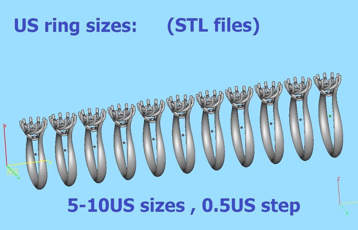 122 Paradise Engagement Solitaire Ring Big Stone 3DModel  3D print model_14