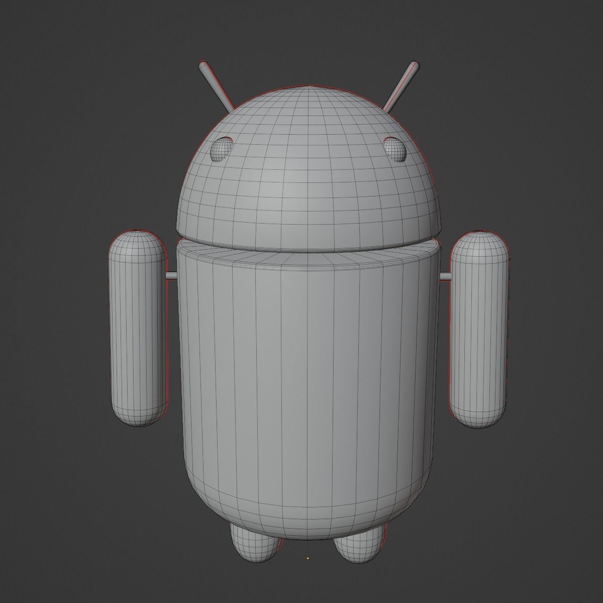 Android Robot 06 Low-poly 3D model_12