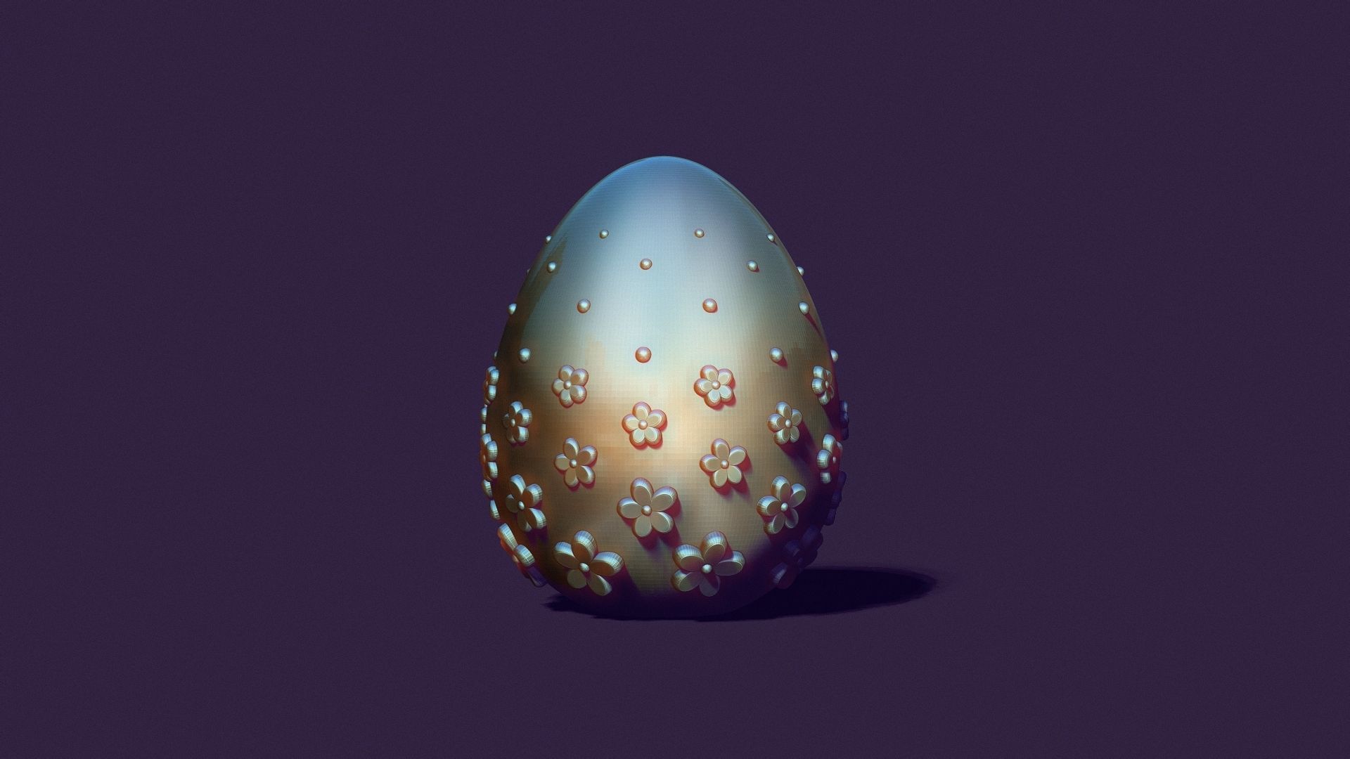 Easter egg mold with mandala 3D print model_5