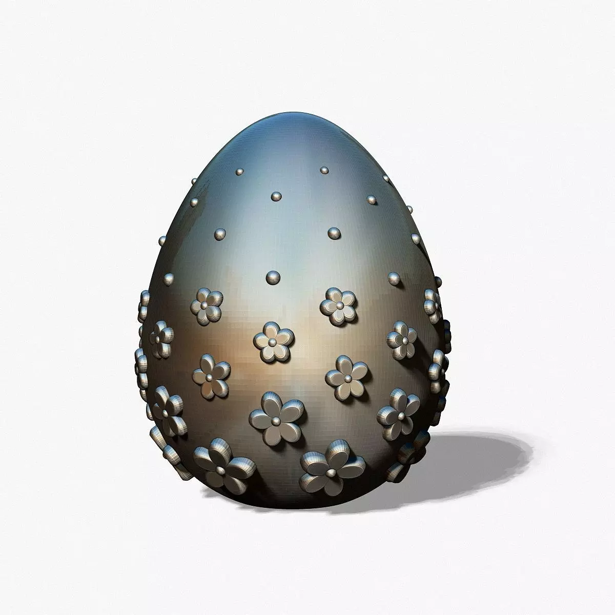 Easter egg mold with mandala 3D print model_0