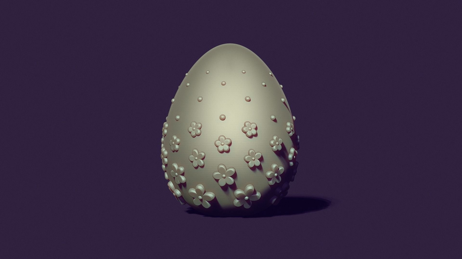 Easter egg mold with mandala 3D print model_1