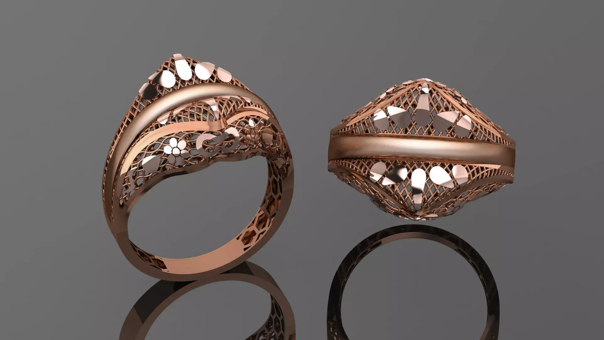 Wire Mesh Ultra vision Plain Gold Ring 3D print model_0