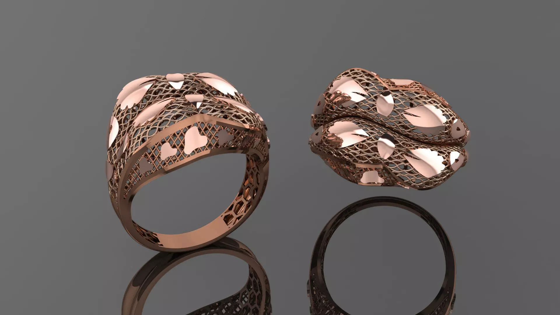 Wire Mesh Ultra vision Plain Gold Ring 3D print model_0