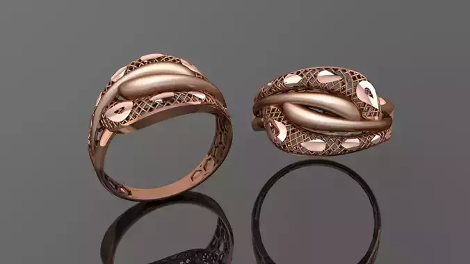 Wire Mesh Ultra vision Plain Gold Ring