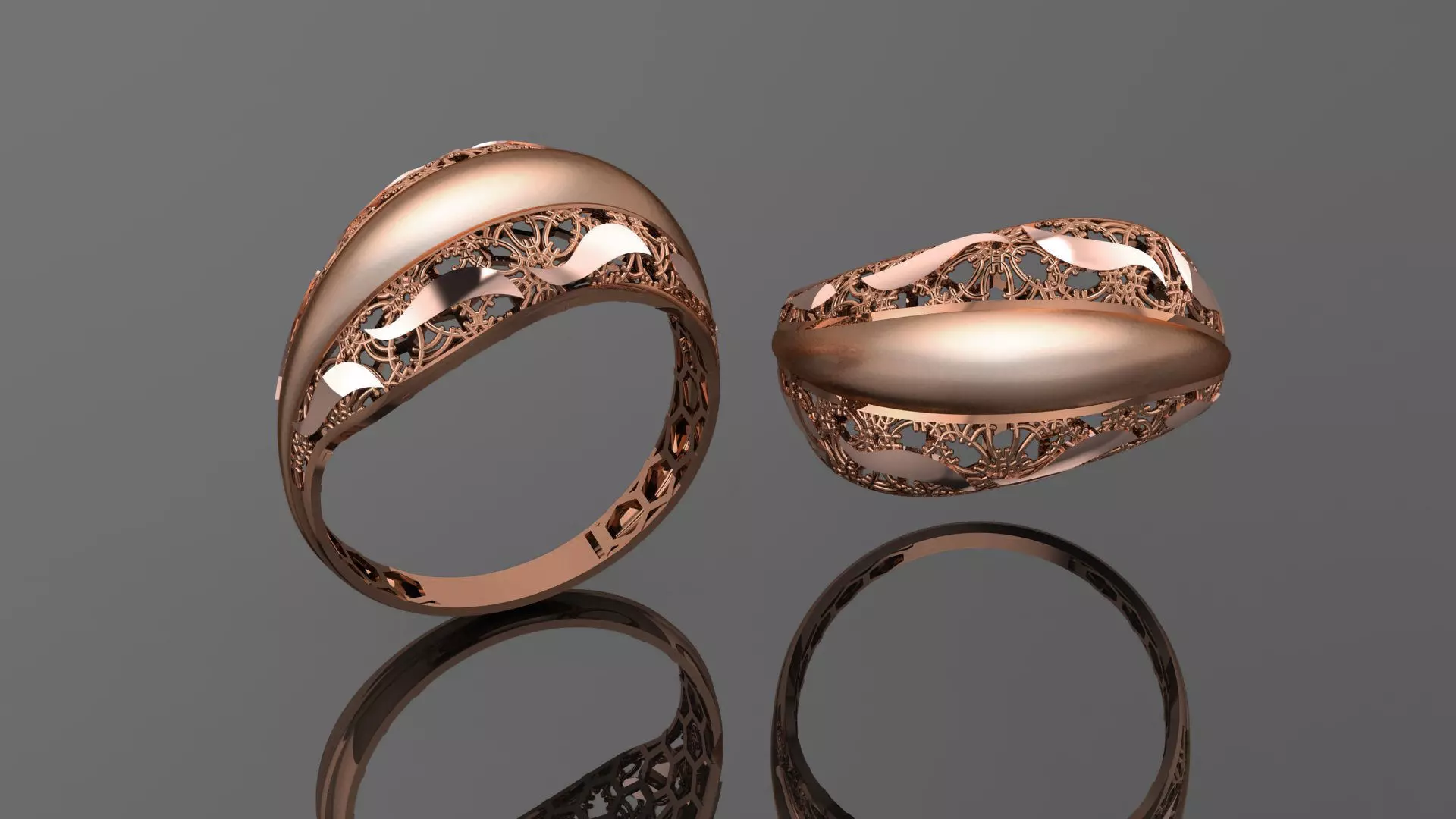 Wire Mesh Ultra vision Plain Gold Ring 3D print model_0