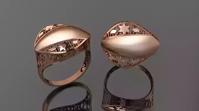 Wire Mesh Ultra vision Plain Gold Ring