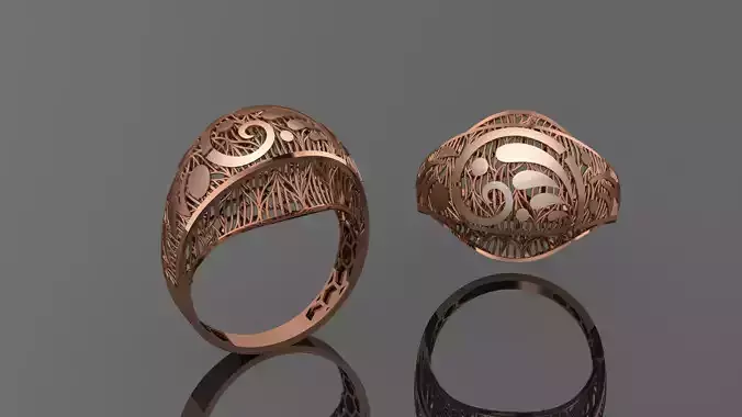 Wire Mesh Ultra vision Plain Gold Ring