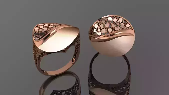 Wire Mesh Ultra vision Plain Gold Ring