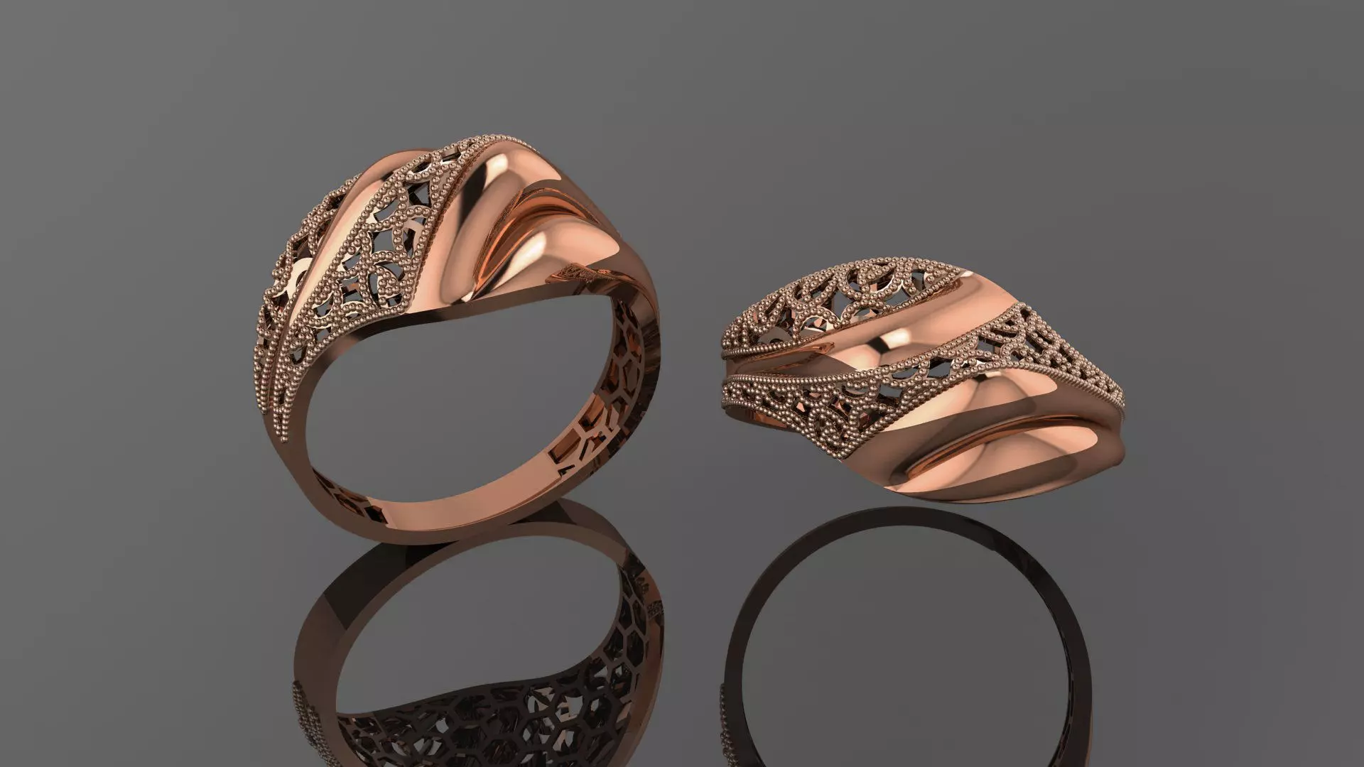 Wire Mesh Ultra vision Plain Gold Ring 3D print model_0