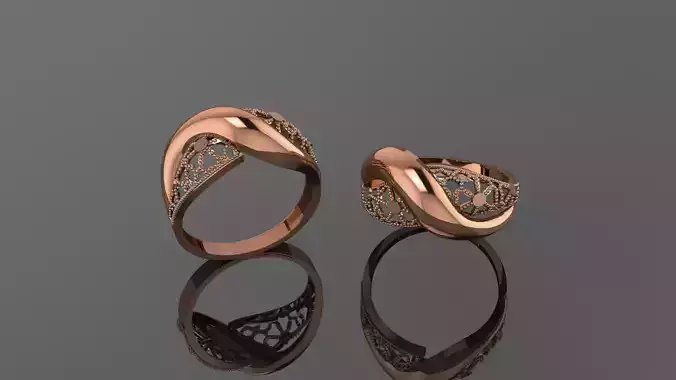 Wire Mesh Ultra vision Plain Gold Ring