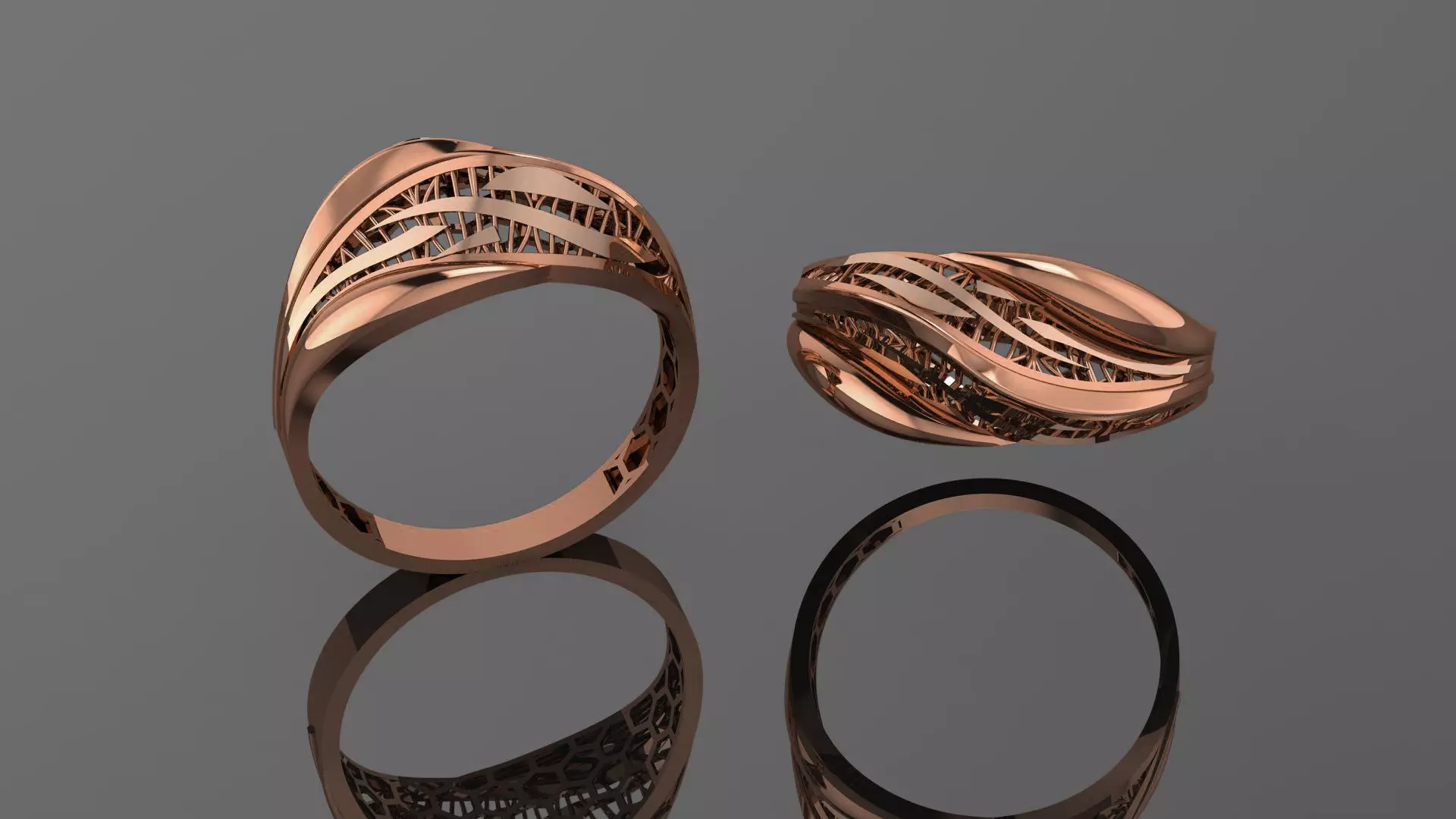 Wire Mesh Ultra vision Plain Gold Ring 3D print model_0