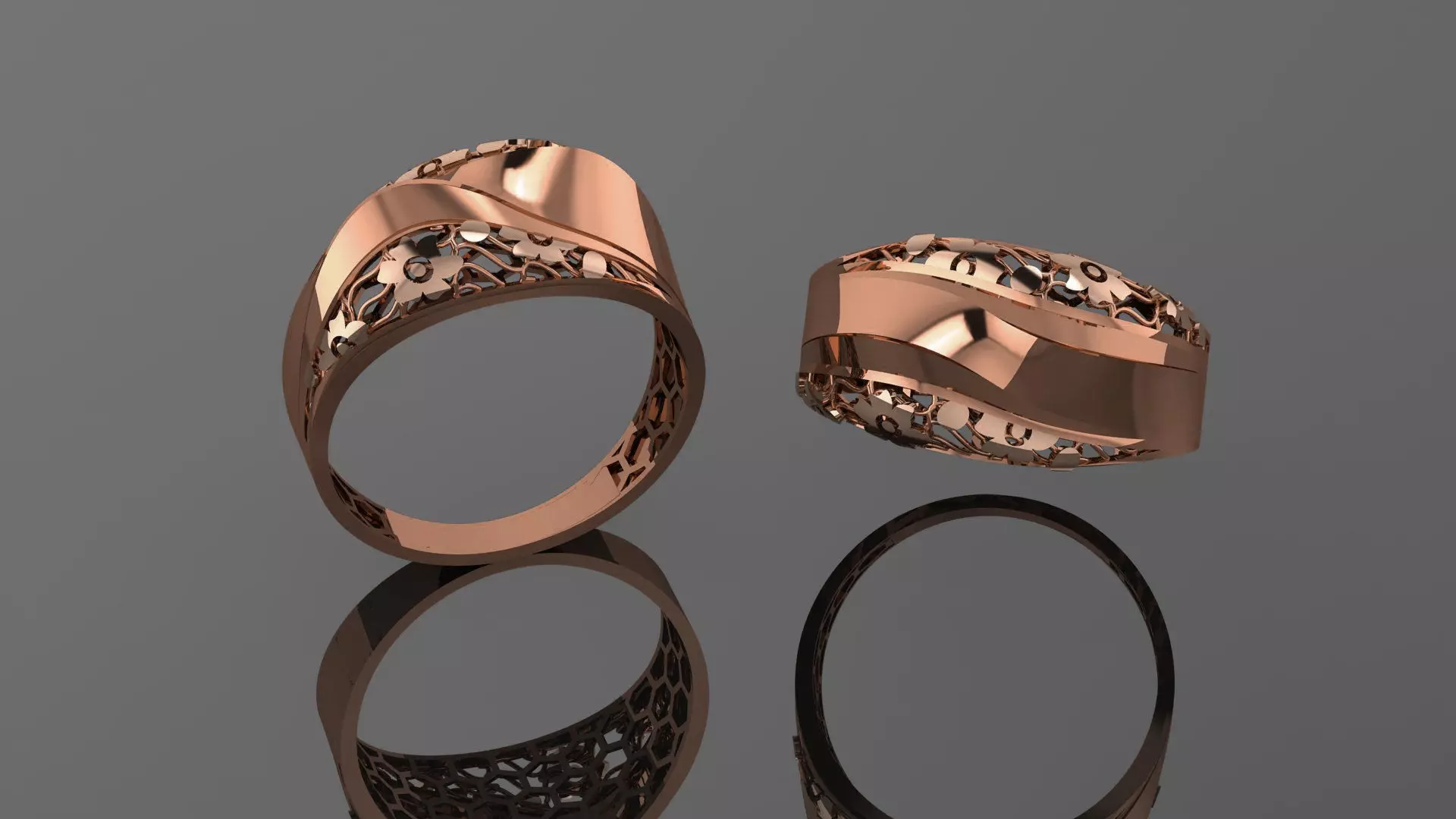 Wire Mesh Ultra vision Plain Gold Ring 3D print model_0