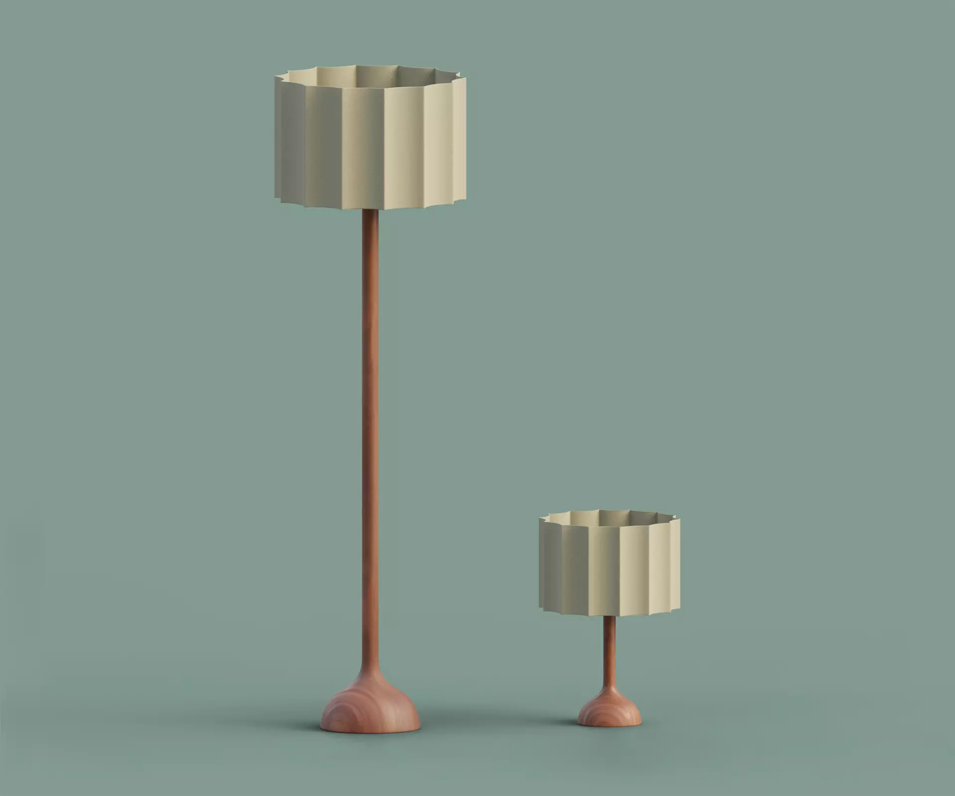 Natural lamp set Low-poly 3D model_0