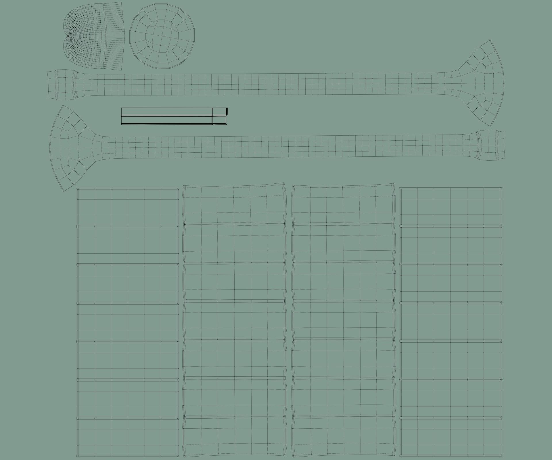 Natural lamp set Low-poly 3D model_6